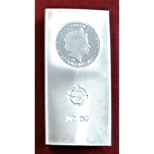 35 - WWII Silver 10oz bar, British Commonwealth Five Dollars, BUNC, cased, Silver bullion bar from the or... 