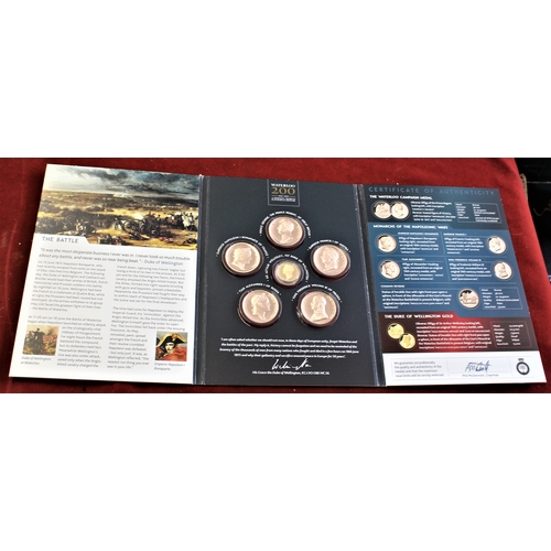 37 - The Battle of Waterloo - A set of five gilt bronze Medals and The Duke of Wellington Gold Medal (14 ... 