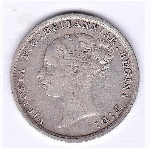 47 - Great Britain 1883 Victoria Threepence, GVF