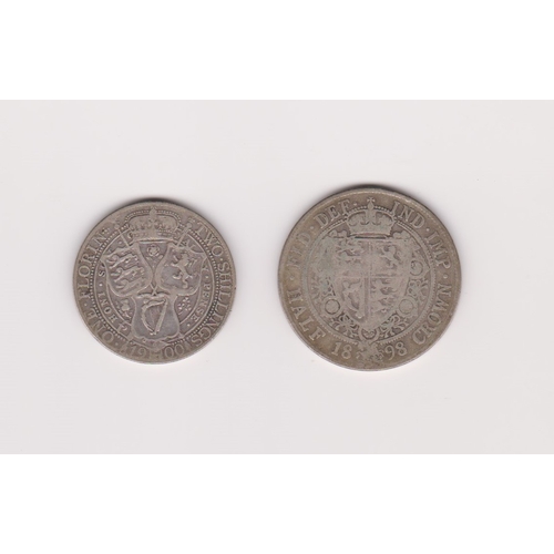 60 - Great Britain 1898 Halfcrown and 1890 Florin, about fine to good fine