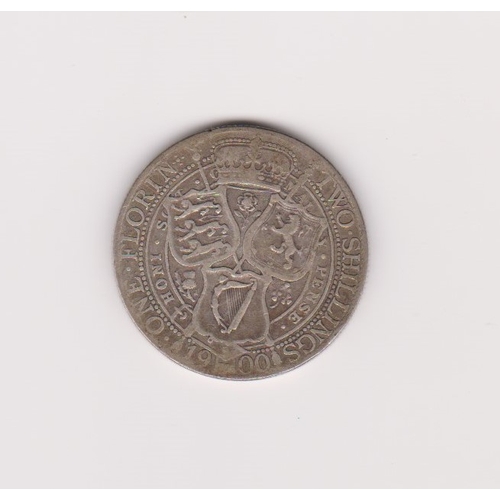 61 - Great Britain 1900 Victoria Silver Florin, NVF