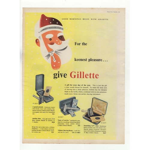 682 - Gillette Razors 1950-full page colour ADVERTISEMENT - 'Give Gillette' sets with prices-9.1/2