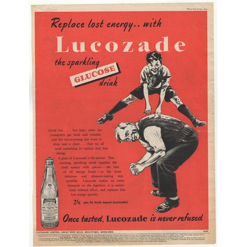 684 - Lucozade 1951-full page colour advertisement-'Replace Lost Energy-the sparkling Glucose drink-tear a... 