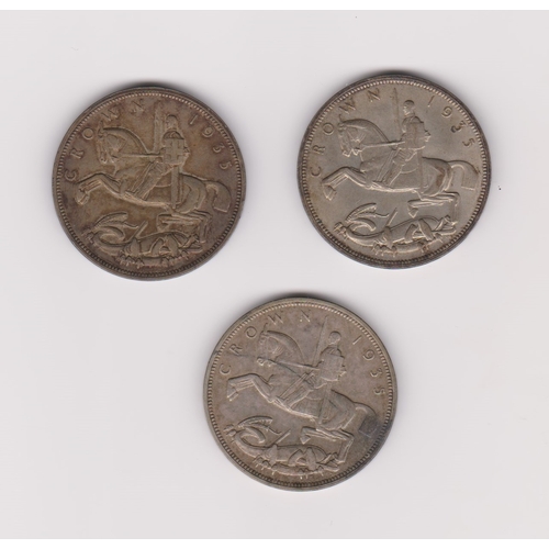 69 - Great Britain 1935 George V Jubilee Crowns, three GVF (3)