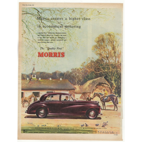 690 - Morris Saloons 1950-full page colour advertisement-'The Quality First'-Morris Price for an Saloons-1... 