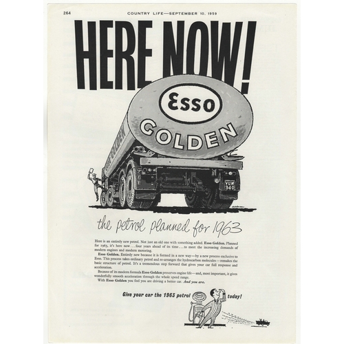 704 - Esso Golden 1959-full page-black and white as dvertisement-'Here Now'-the petrol planned for 1963-9