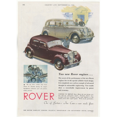 707 - Rover Cars 1948-Full page colour advertisement-'The New Rover Engines and New  Models'-very fine