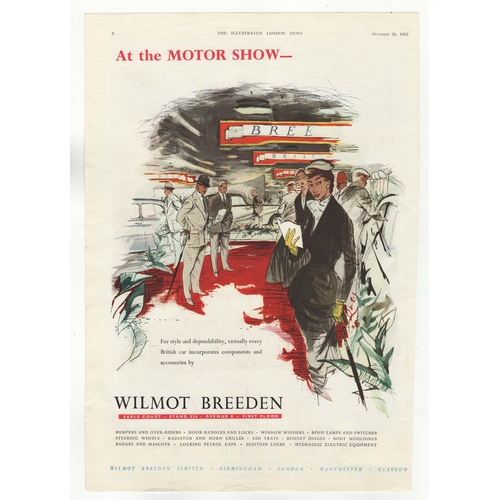 714 - Wilmot Breedon-At the Motor Show 1953-full page advertisement British Car Components-Stand 326