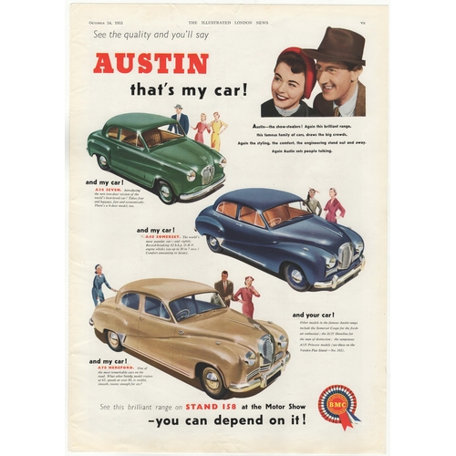 715 - Austin (BMC) 1953-Full page colour advertisement-Austin Thats My Car'-A30 Seven,A40 Somerset and A7... 