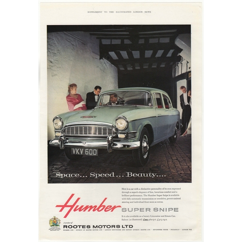 817 - Humber Supersnipe 1950's- full page colour advertisement-Space and Speed Beauty-Rootes Motors Ltd 10... 