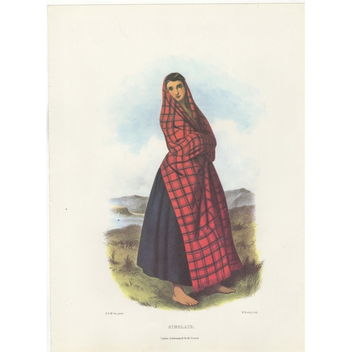 825 - Ackerman Vintage colour print-Clan Sinclair R.R Mc Ian, printer - L.Dickinson, Lith 11