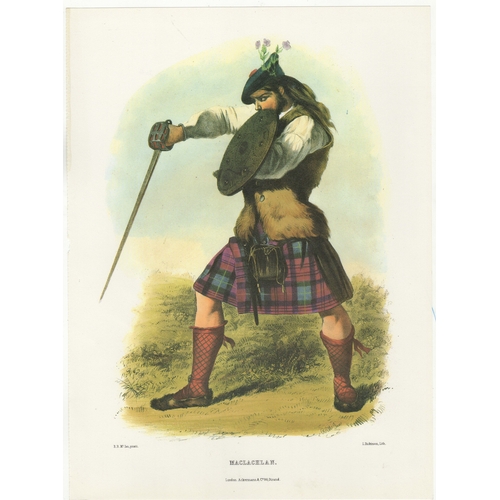 826 - Ackerman Vintage Colour Print-Clan Maclachlan R.R. Mc Ian printer-L Dickinson Lith 11