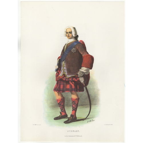 833 - Ackerman Vintage colour print-Clan Stewart' R.R Mc Ian, printer L.Dickinson Litho 11