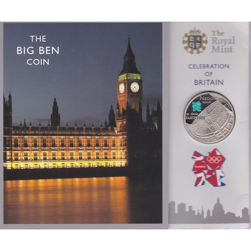 91 - Great Britain 2009 Palace of Westminster, Big Ben £5 coin, green case