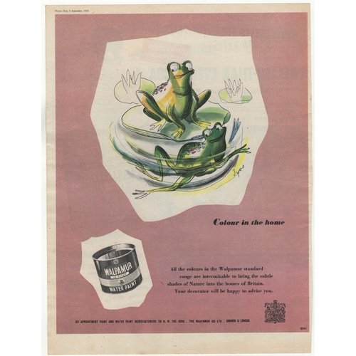 943 - Walpamur 1950-full colour page advertisement-Colour in the Home'-two frogs swimming 10