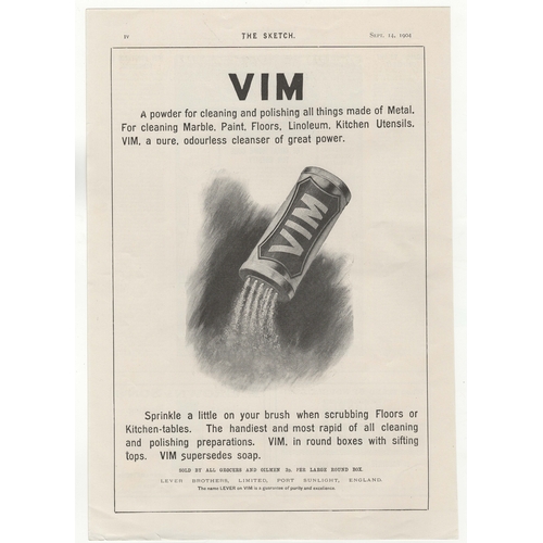 944 - Vim 1904-full page black and white advertisement-'Vim Supersedes Soap'-classic 10