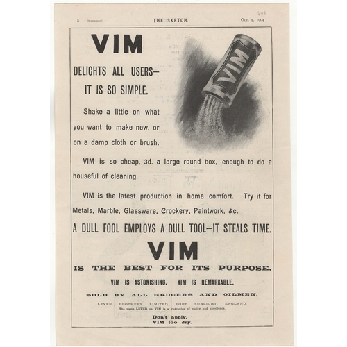 946 - Vim 1904-full page black and white advertisement-'Vim Delights all Uses-It's so Simple-10