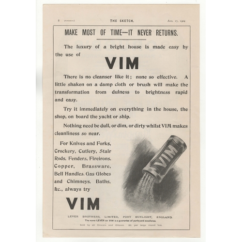 948 - Vim 1904-full page black and white advertisement-'Make The Most of Time-It's Never Returns Vim-10