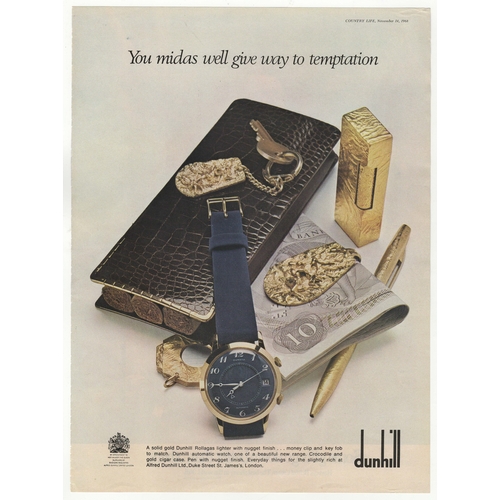 951 - Dunhill 1968-full page colour advertisement-'Dunhill Sold Gold Lighter- many clip, key fob, watch an... 