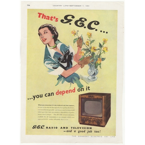 956 - G.E.C Radio + TV 1951-full page colour advertisement-That GEC-you can depend on it 12