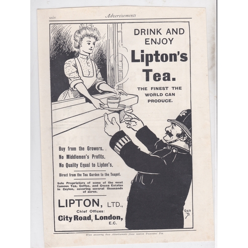 993 - Lipton's Tea 1914 - full page black and white advertisement-Policeman Accepting a cup of tea Lipton,... 