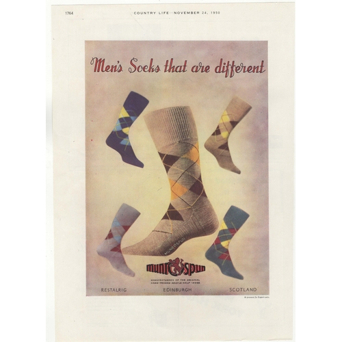 994 - Munro - 1950 Full page colour advertisment Men's socks that are different, 9