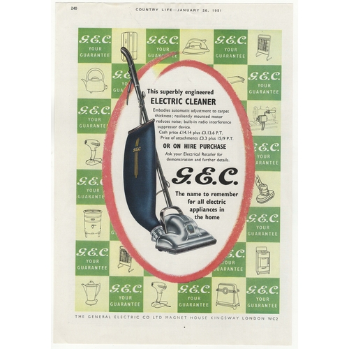 997 - G.E.C Electric Cleaner 1951-full page colour Advertisement-The Name to Remember'-9