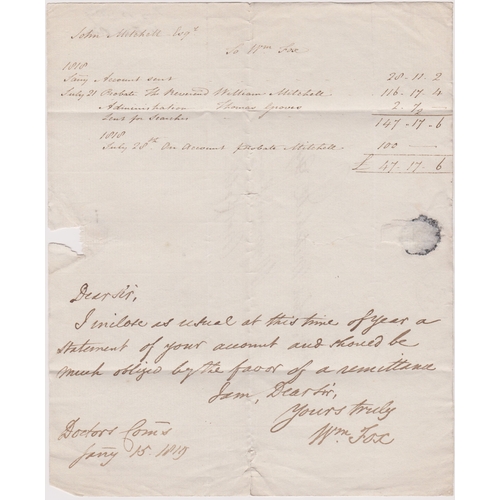 409 - Great Britain 1819 - Postal History EL dated Jan 15th 1819 posted to Wymondham-manuscript a-double r... 