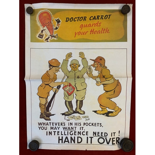1380 - War Poster-'Doctor Carrot'-(Guards Your health) Intelligence Need it!-Hand it Over-measurement 58cm ... 