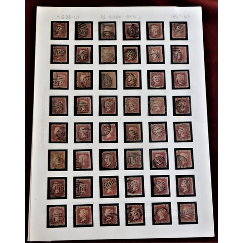 508 - Great Britain 1857 - 63 - 1d rose-red, SG38-41, a mostly very fine range of (228) high catalogue val... 