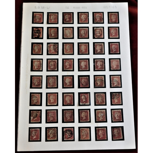 508 - Great Britain 1857 - 63 - 1d rose-red, SG38-41, a mostly very fine range of (228) high catalogue val... 