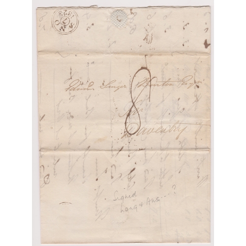 414 - Great Britain 1823 - Postal History EL Dated 7th Nov 1823 Gray's Inn posted to Daventry-manuscript 8... 