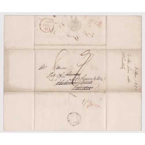 415 - Great Britain 1823 - Postal History EL dated 13th March 1825 Birmingham posted to London and redirec... 