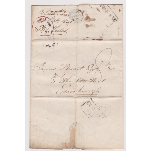 424 - Great Britain 1825-Postal History EL dated 31st Oct 1825 Coldstream posted to Edinburgh-manuscript 8... 