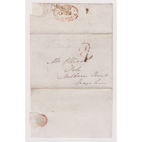 434 - Great Britain 1827-Postal History-EL dated 5th July 1827 posted to London-manuscript 2 postage due b... 