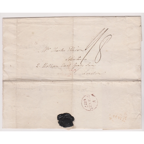 435 - Great Britain 1827-Postal History-EL dated 23rd Jan 1827 posted to London partial Jan 24th 1827 canc... 