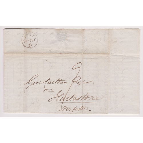 441 - Great Britain 1830-Postal History EL dated 14th June 1830 Staple Inn London posted to Harleston-manu... 