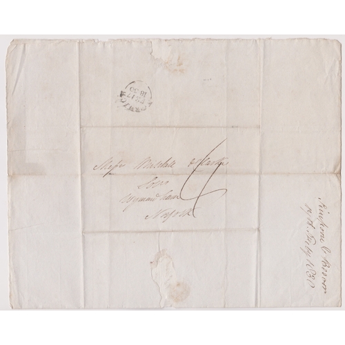 443 - Great Britain 1830-Postal History EL dated 17th Feb 1830 Norwich posted to Wymondham-manuscript 4-No... 