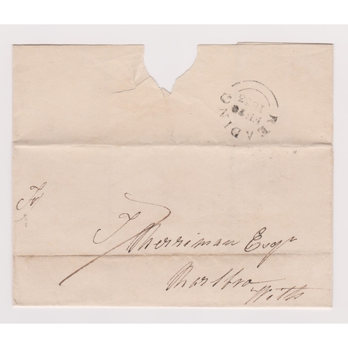 453 - Great Britain 1833-Postal History-wrapper dated 20th Feb 1833 posted to Marlborough-manuscript 7-bla... 