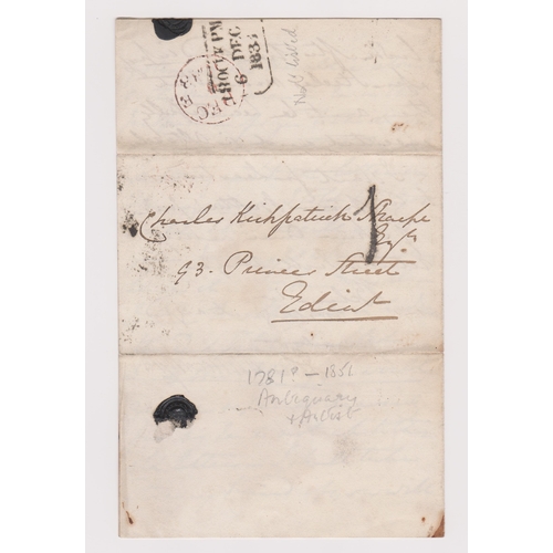 455 - Great Britain 1833-Postal History-EL posted within Edinburgh-manuscript 1-in black red single ring D... 