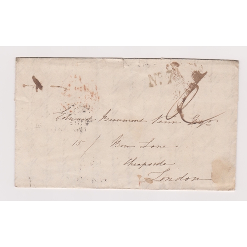 459 - Great Britain 1835-EL dated 13th Nov 1835 Shirley Common posted to Cheapside No.7 black stamp 3 line... 