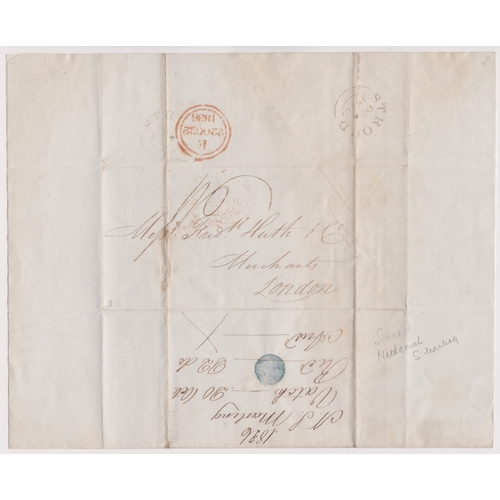 466 - Great Britain 1836-Postal History-EL dated Oct 20th 1836 watch posted to London cancelled Stroud OC?... 