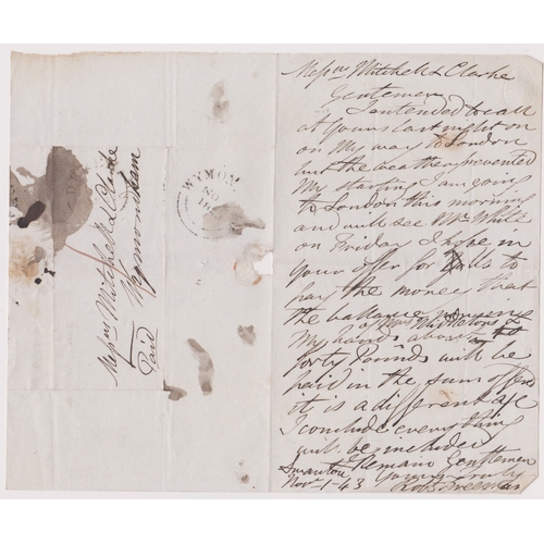 485 - Great Britain 1843-Postal History-EL dated Nov 1st 1843 Swanton posted to Wymondham-manuscript 1 and... 