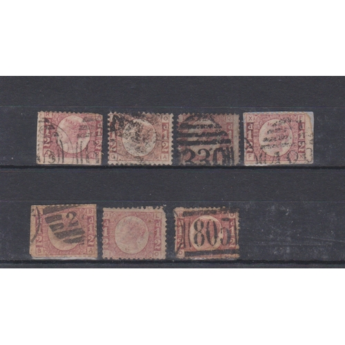 514 - Great Britain 1870-79-SG48 used 1/2d rose red (x7)-cat value £210