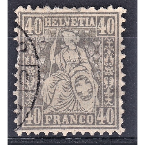 901 - Switzerland 1862 Definitive SG 66 used 40c. Cat £180