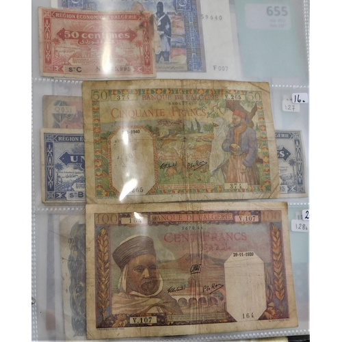 653 - Algeria 1941-1983-collection with twelve earlier notes (VG) latter 9 (poor to GVF) (21)