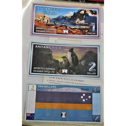 658 - Antarctica (overseas exchange office) six exchangeable notes-1 dollar to 5 dollars-Penguins etc AUNC