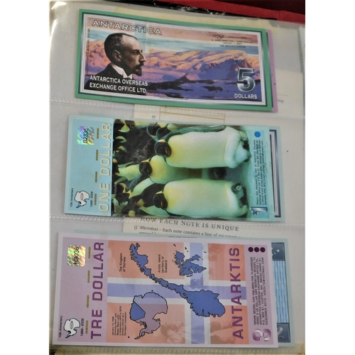 658 - Antarctica (overseas exchange office) six exchangeable notes-1 dollar to 5 dollars-Penguins etc AUNC