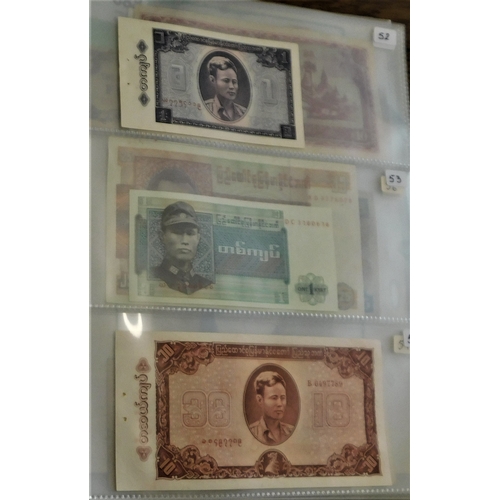 687 - Burma 1958-1985-(P47c65) good range of (16 notes) includes Japanese Occupation