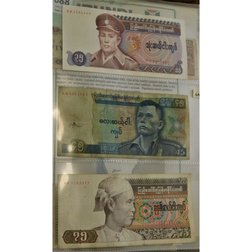 687 - Burma 1958-1985-(P47c65) good range of (16 notes) includes Japanese Occupation